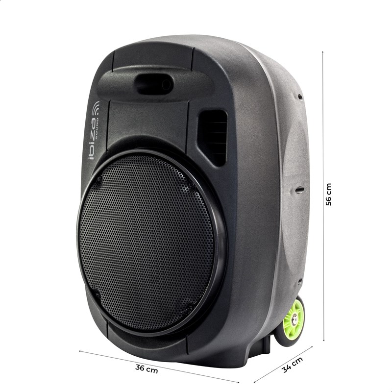 Enceinte Portable Autonome avec USB, BT, SD - Ibiza Sound PORT12VHF-MKII-TWS trolley