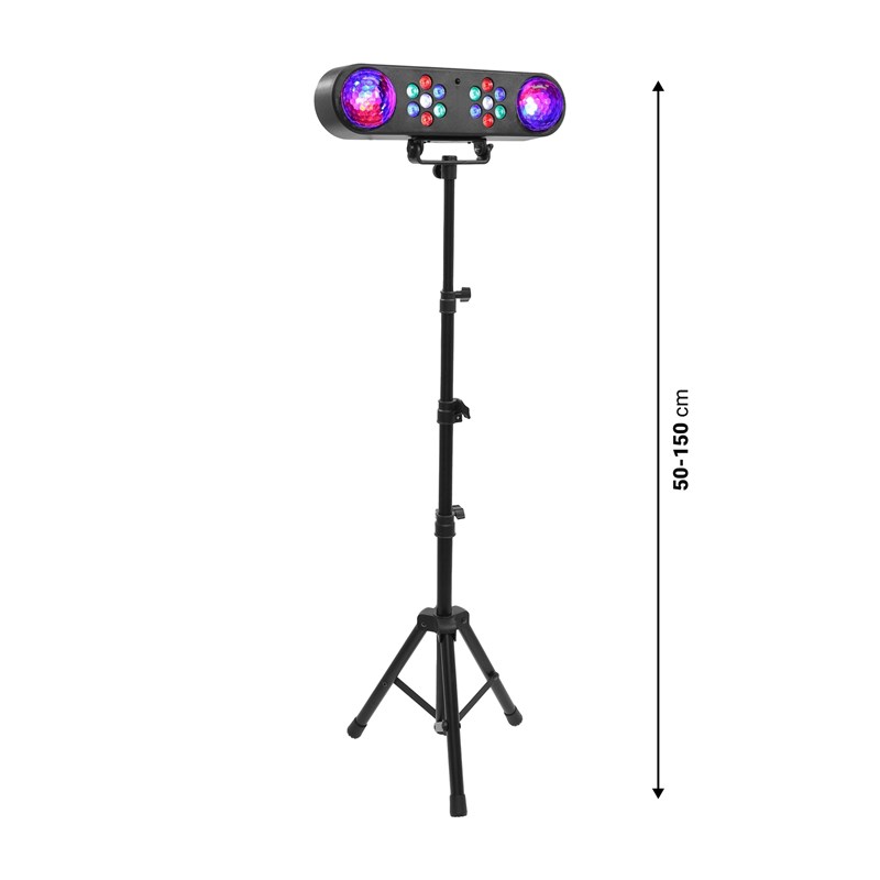 Jeu de lumière LED 2-en-1 - multi-faisceaux & trépied -dimensions