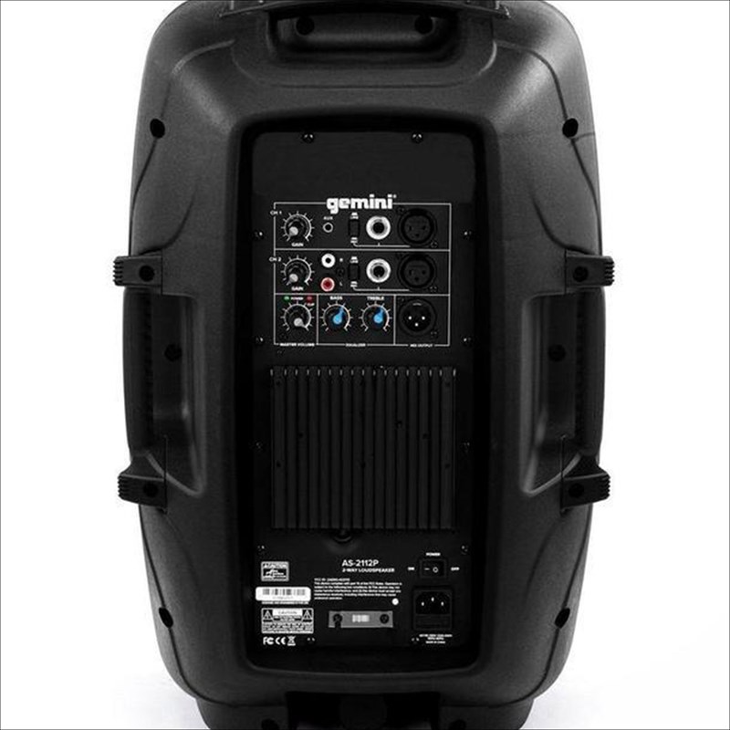 Enceinte active 12" 1500W Class D noir - arrière