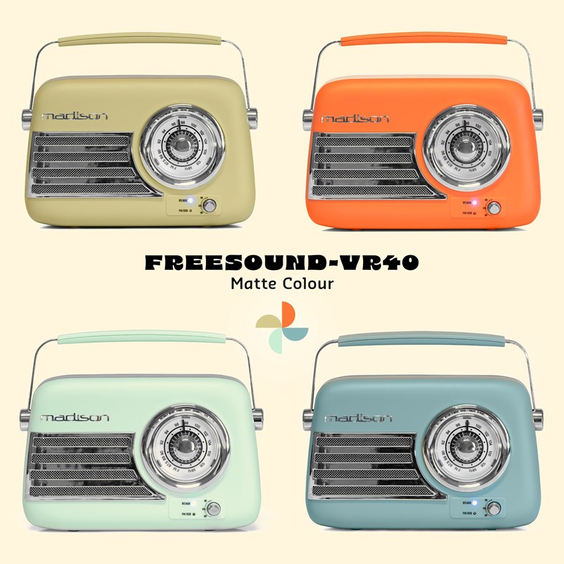 Radio vintage sur batterie - BT, USB & FM - 30W