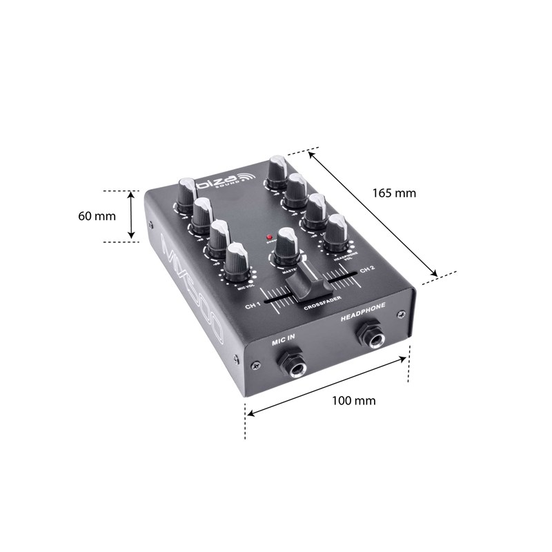 Table de mixage DJ 2 canaux avec EQ & Crossfader enregistrement