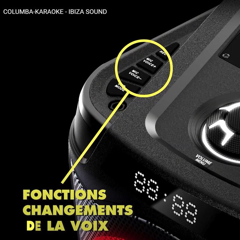 Pack Enceinte Karaoké Bluetooth 1000W - 2 Micros Sans Fil - 2 Effets Rotatifs