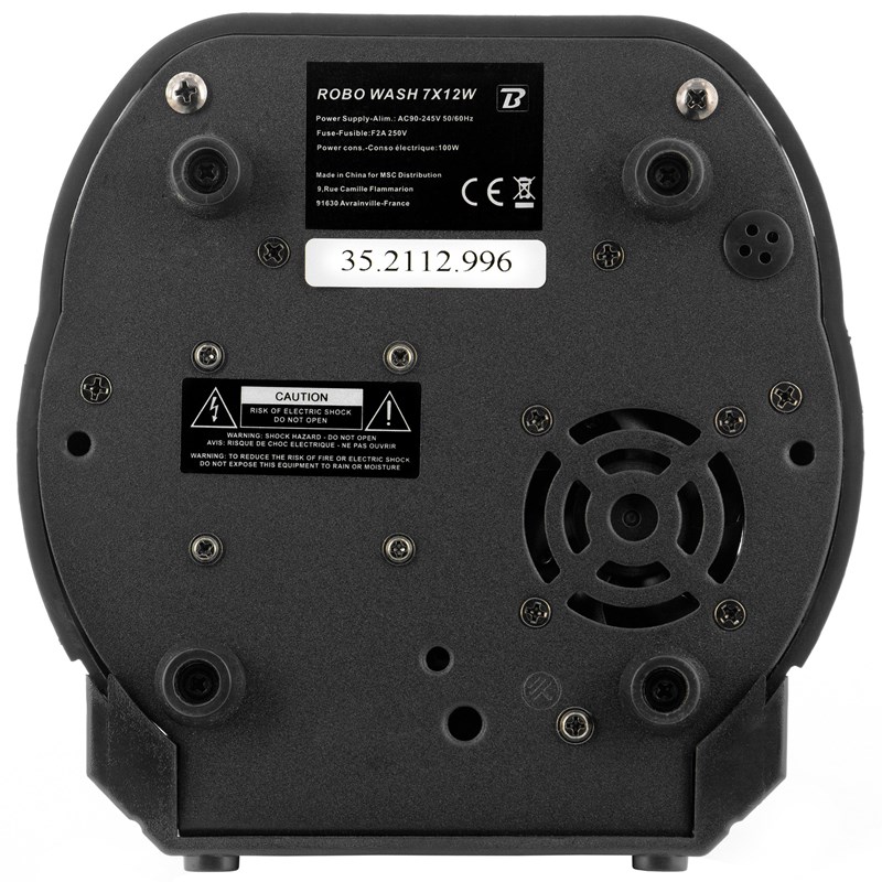 Lyre motorisé Wash à LED - 7 x 12W RGBW stroboscope