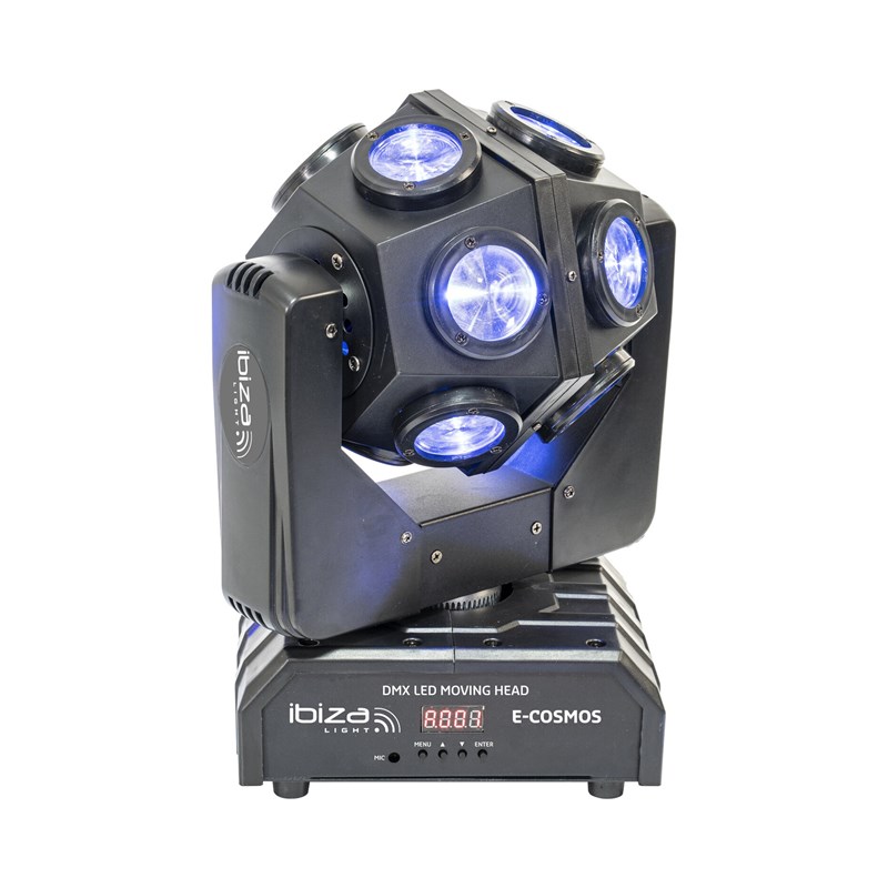 Effet de lumière Lyre DMX à LED RGBW 4-en-1 Ibiza Light E-COSMOS 12x10W