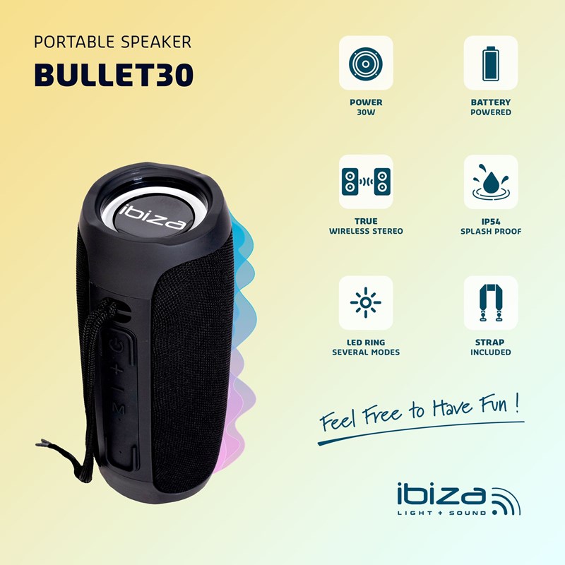 Enceinte avec anneaux LED