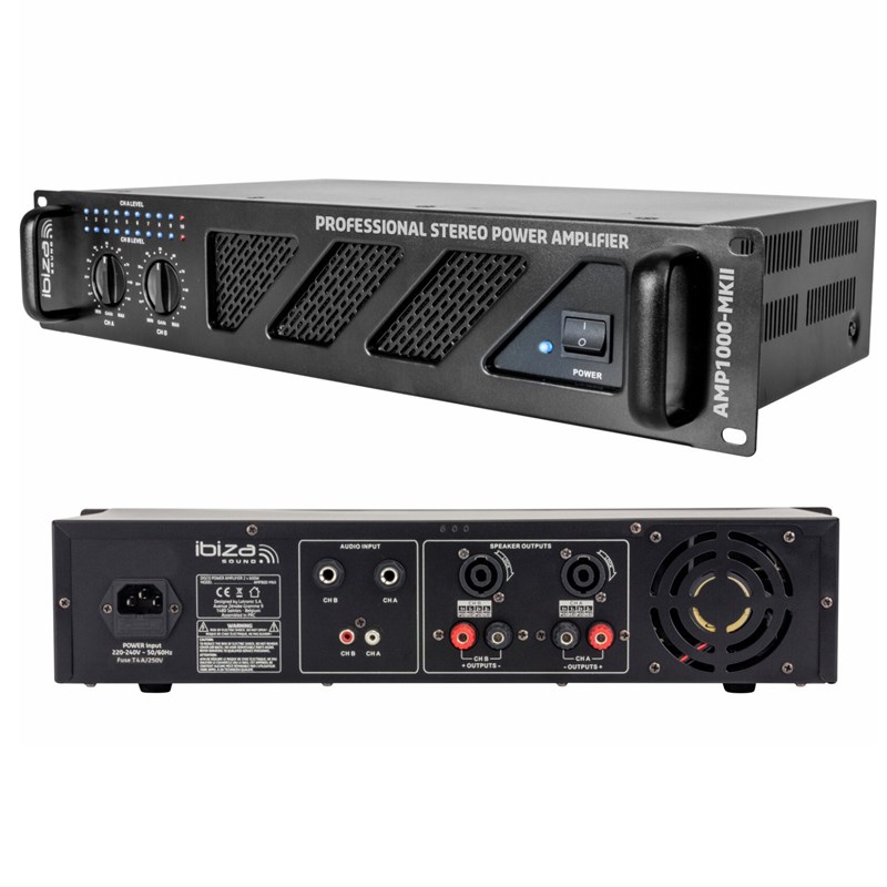 Pack 2 enceintes 700W - Ampli 2x800W - Pied lumière