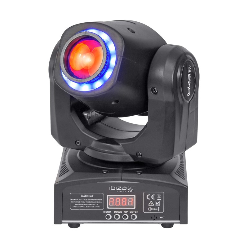 Lyre SPOT avec Anneau d'effets LED RVB - 30W - DMX