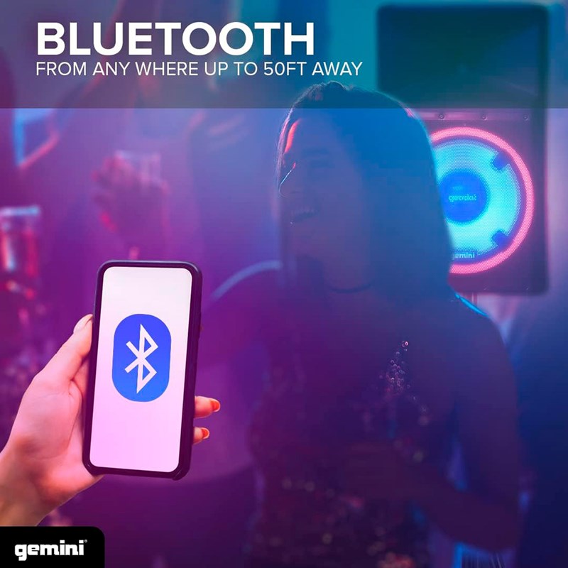 Enceinte active Bluetooth 15” 2200W - Pied - Micro