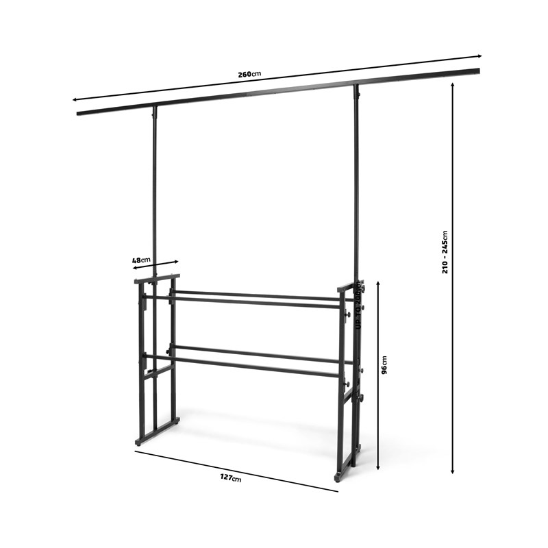 Support DJ mobile avec portique de lumière