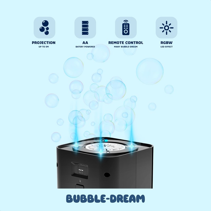 Machine à bulles LED avec télécommande