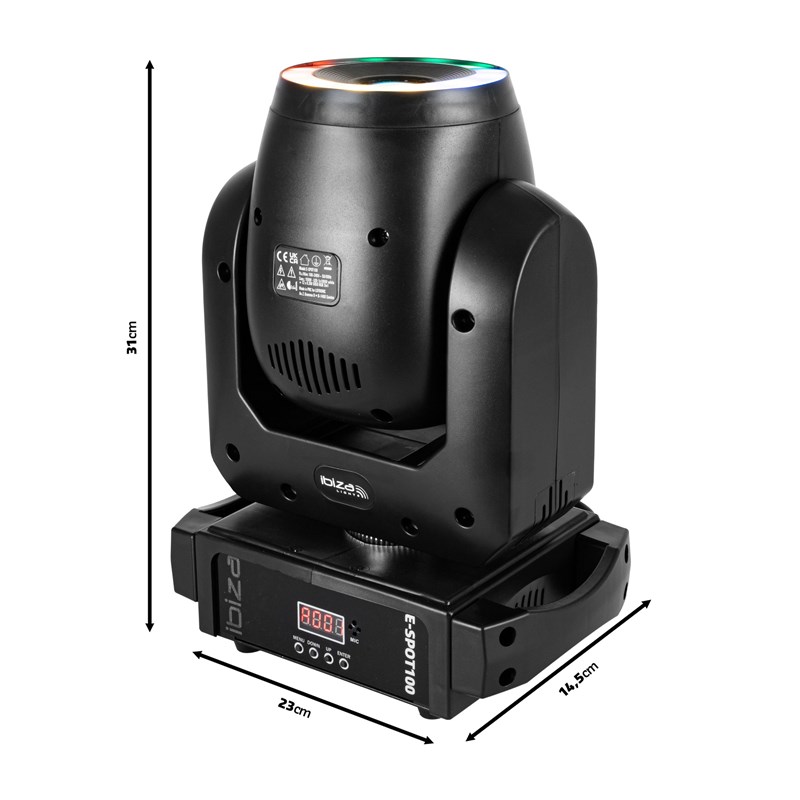 Lyre spot 100W avec anneau LED