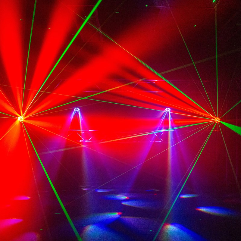 Lyre LED effet tournant – 6x10W + laser vert – DMX - Moving Bee FX-LZR soirée