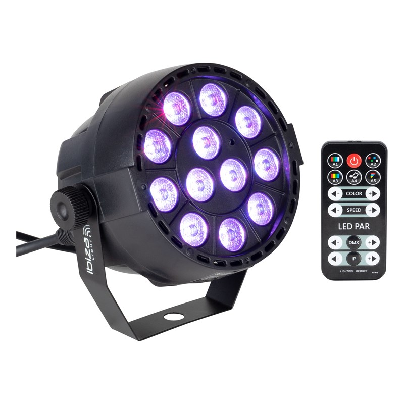 Projecteur PAR LED - 12 x 3W RVB 3-en-1 - Télécommande incluse éclairage