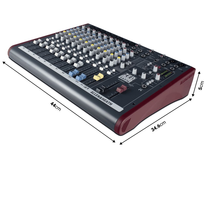 Console de mixage USB avec effets - 8 in mono, 2 stéréo 2 AUX avec faders 60mm dimensions