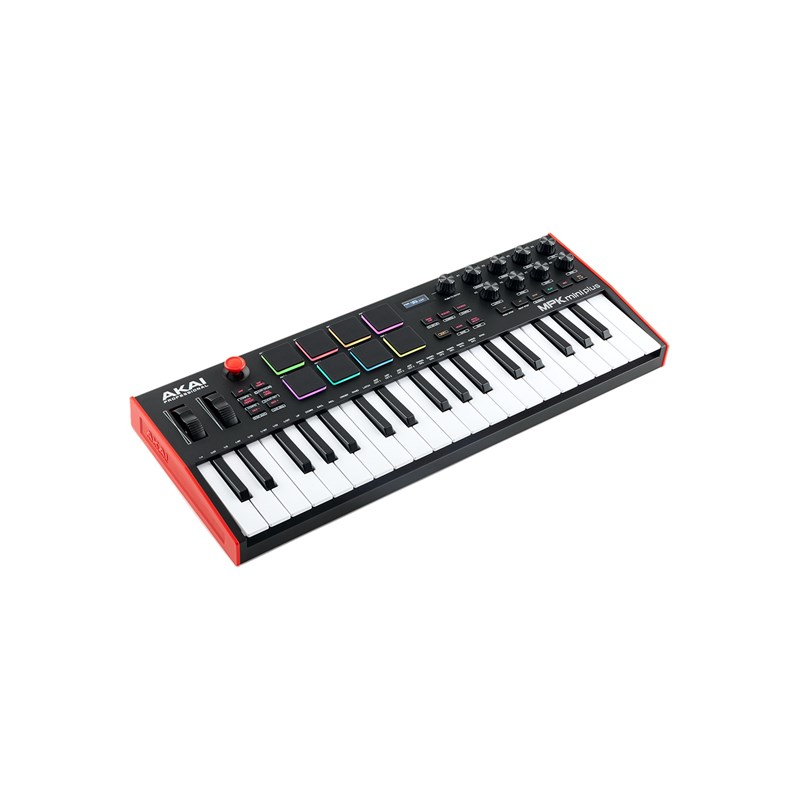 Clavier Maitre MIDI 37 Touches Mini-Notes 8 Pads RVB 8 Encodeurs - Akai MPKMINIPLUS