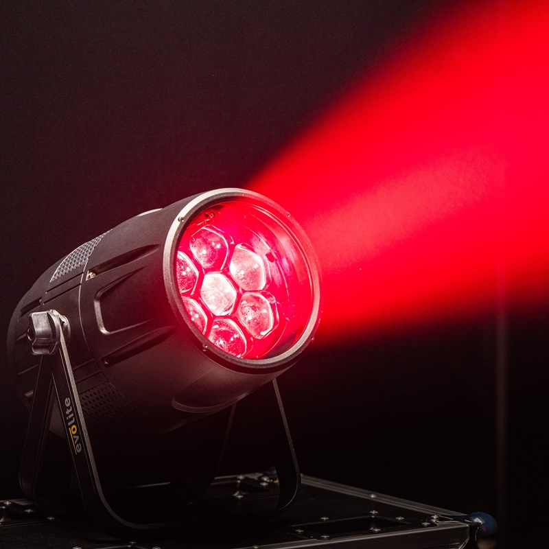 Projecteur LED RGBW 280W - Zoom 5°-45° - IP65 DMX - rouge Evolite - IPAR740RGBW-Z