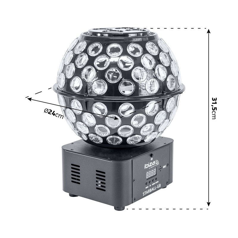 Effet lumineux - Double RVBB avec Gobos et faisceaux - DMX & télécommande DJ