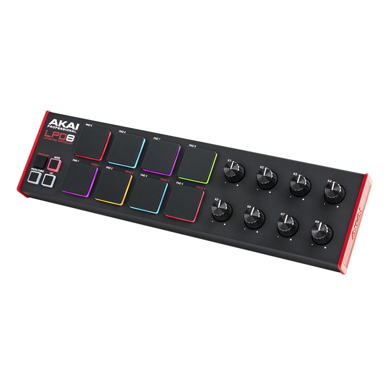 Contrôleur MIDI compact - 8 pads RVB + 8 potards USB - production
