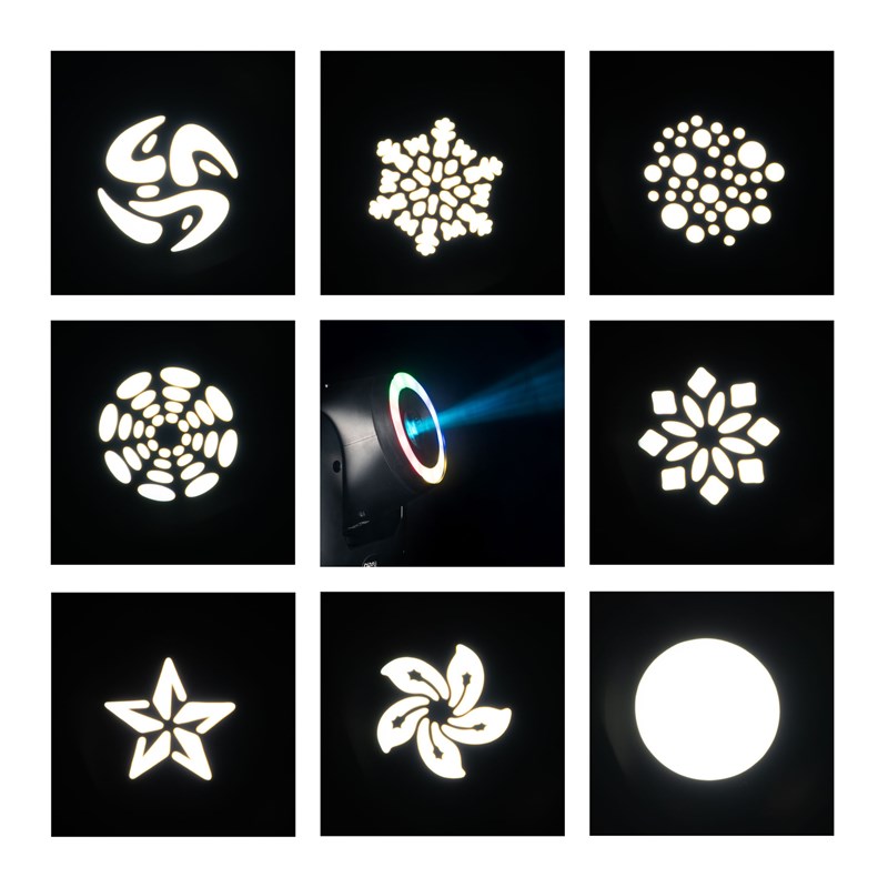 Lyre spot 100W avec anneau LED RVB - DJ