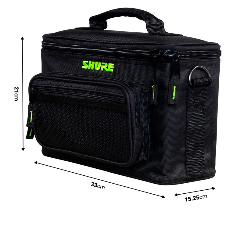 Sac en Nylon Rembourré pour 4 Microphones - Shure  ASG SH-MICBAG04 - dimensions