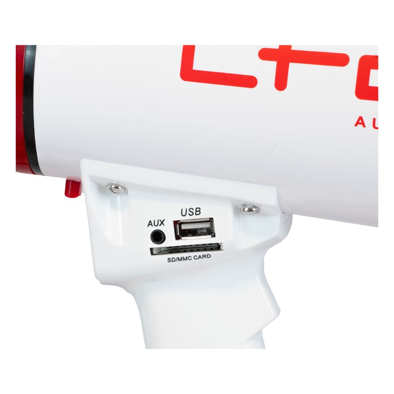 Mégaphone 35W avec USB, SD, AUX et batterie rechargeable sangle