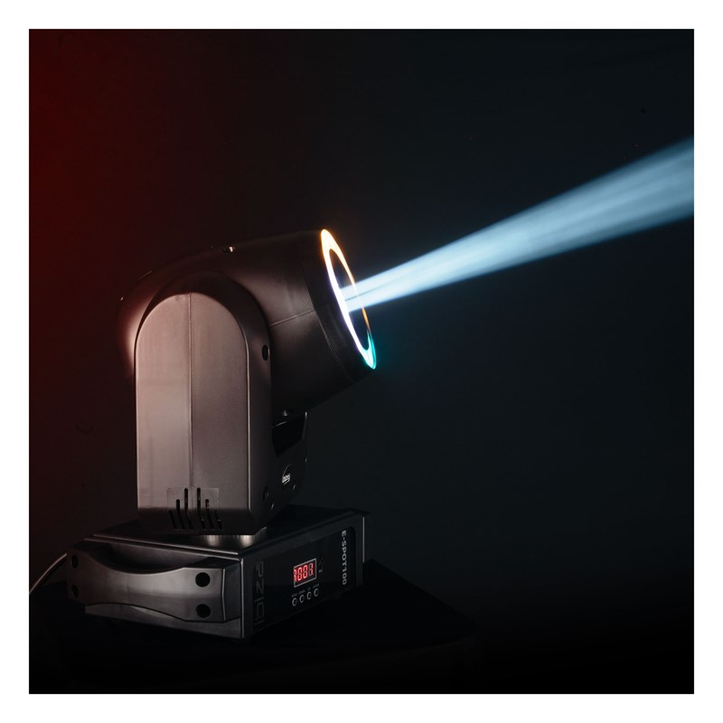 Lyre spot 100W avec anneau LED RVB - Discomobile