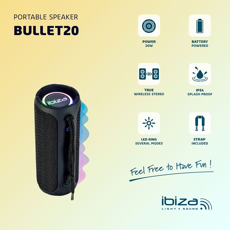 Enceinte avec anneaux LED