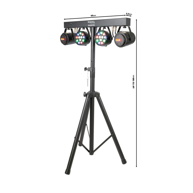 Set lumière complet - 2 PAR RVBB + 2 lasers