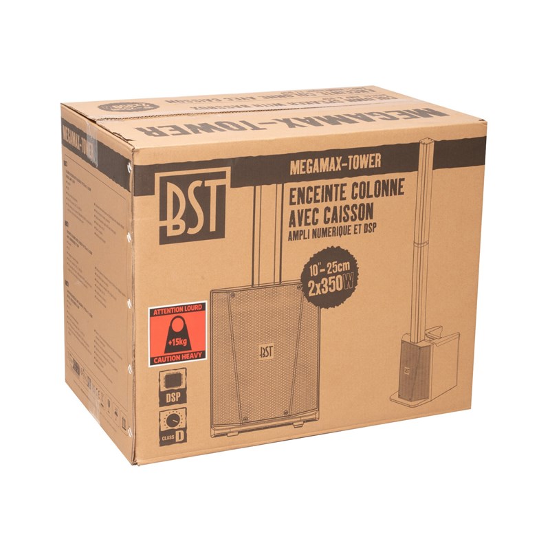 Système avec enceinte colonne et caisson de Basses 10"/25cm 480W - carton