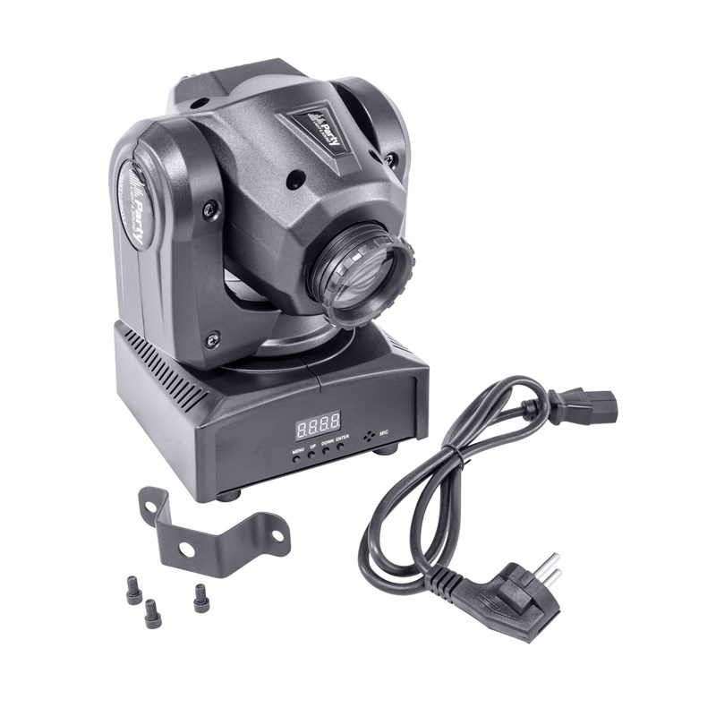 Lyre LED blanche 10W - 7 gobos, 7 couleurs, DMX éclairage