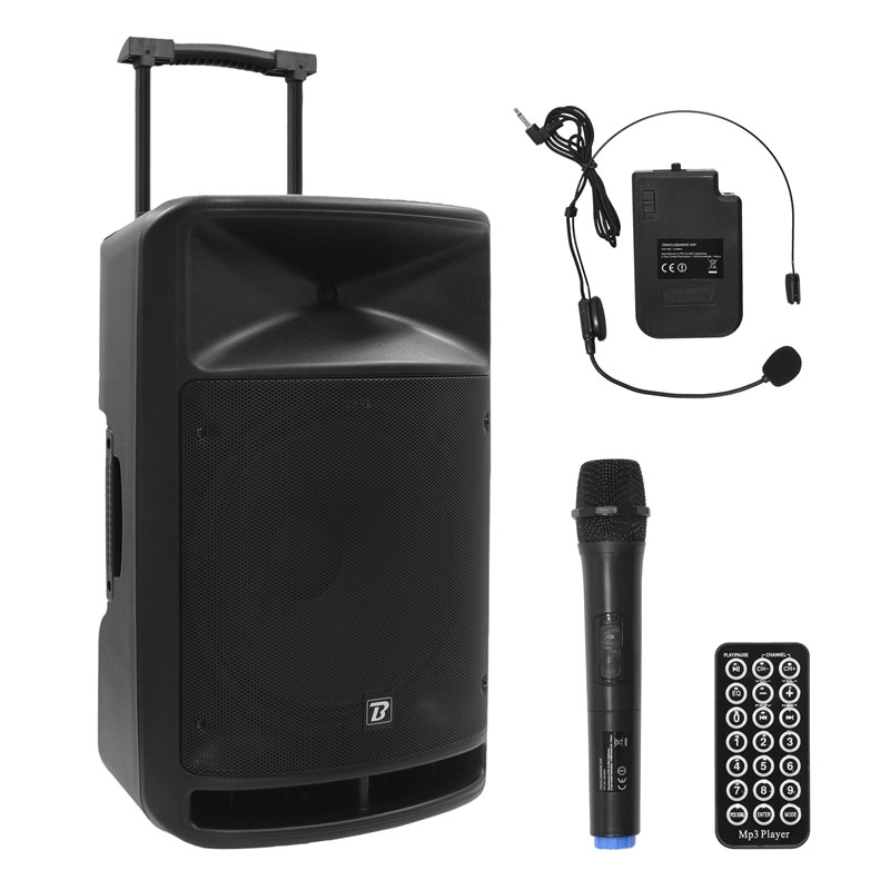 Système de son portable 15" - 800W - 2 micros VHF & TWS - BoomTone DJ - TravelSound15-VHF accéssoire