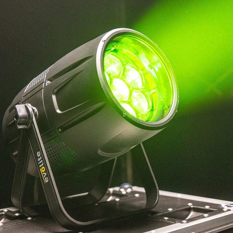 Projecteur LED RGBW 280W - Zoom 5°-45° - IP65 DMX - vert Evolite - IPAR740RGBW-Z