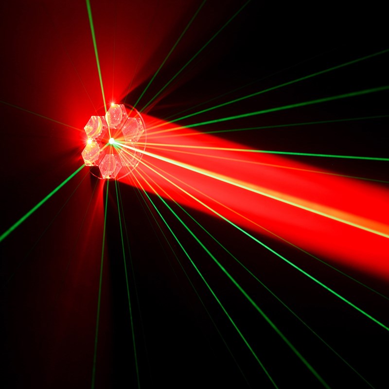 Effet LED rotatif + laser vert multipoint - auto & DMX - BEE-FX LZR Boomtone