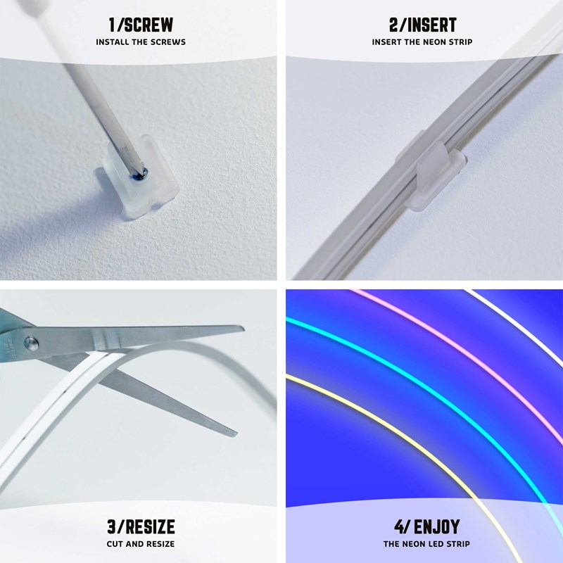 Ruban LED flexible RVB IP65 - 5m - Télécommande incluse - LLS500RGB-NEON-PACK vert