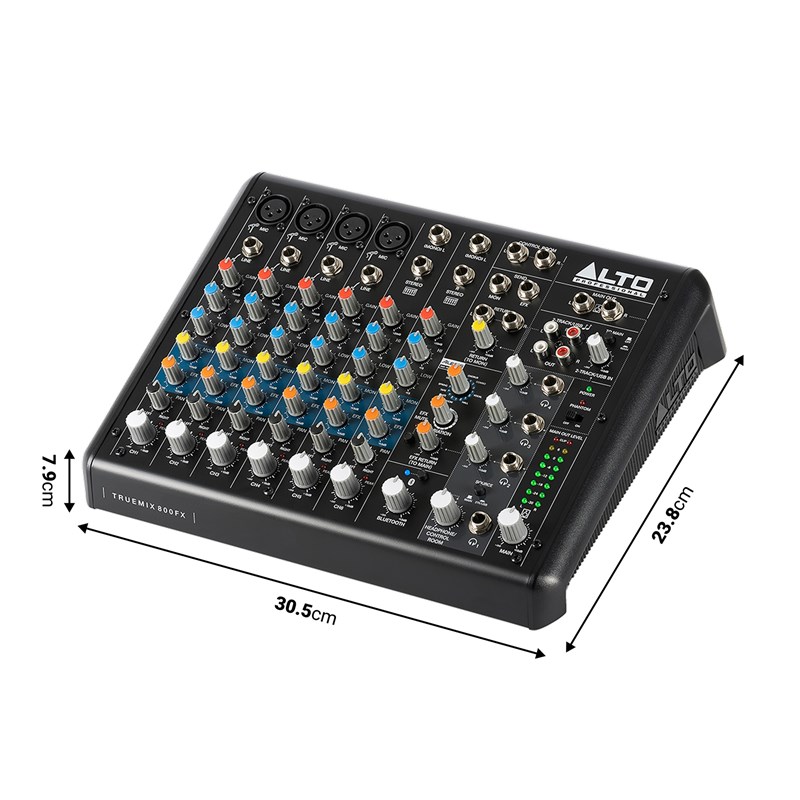 Table de mixage analogique - 8 canaux USB BT FX dimensions