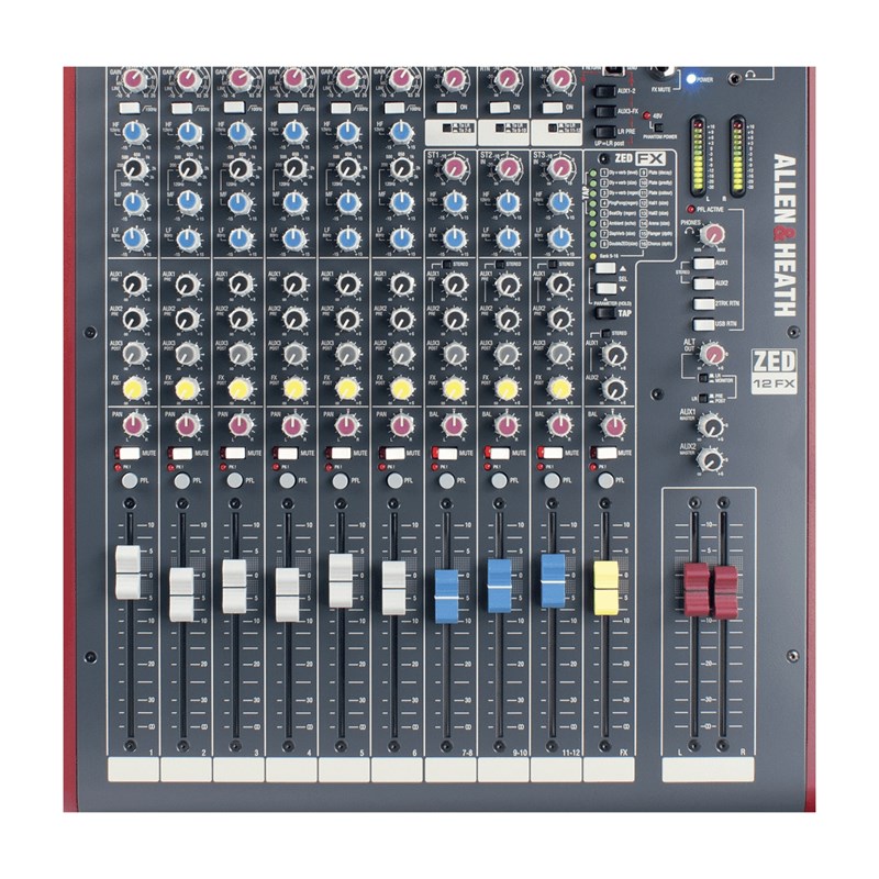 Console USB avec effets - 6 in mono, 3 stéréo, 4 AUX - faders