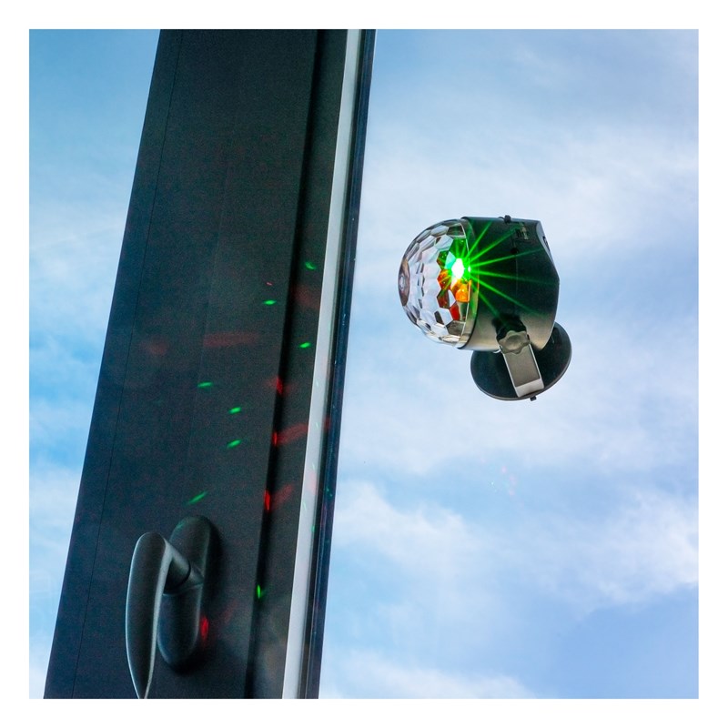 Boule disco RVB - Mini effet LED avec ventouse - Alim. USB ou piles multi-surface
