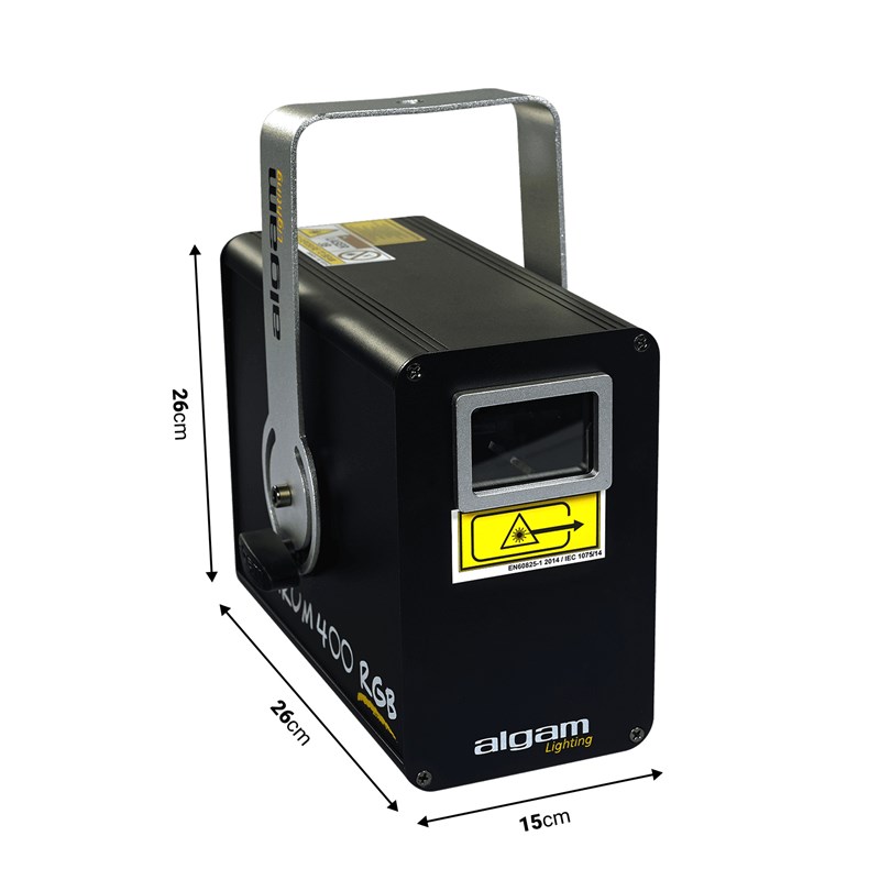 Laser d'animation - 400mW RGB DMX dimensions