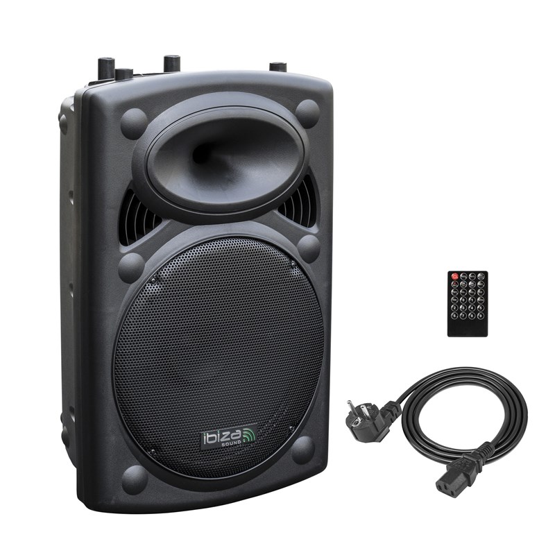 Enceinte sono active Ibiza Sound SLK15A-TWS de 800W avec lecteur USB amplifiée