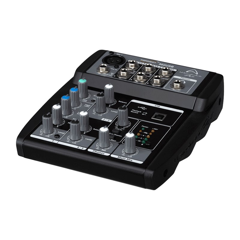 Console de mixage CONNECT502-USB-BK 5 entrées - USB - angle