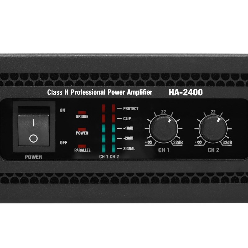 Amplificateur sonorisation 2 canaux - 1,2kW - HP/LP - Elokance - HA 2400 volumes