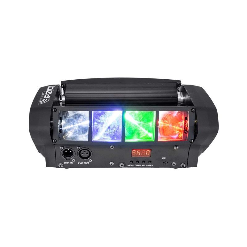 Effet lumineux LED Spider - 8 LED RVBB - Modes DMX & Audio lumière