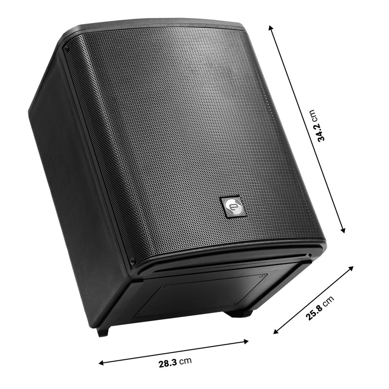 Enceinte amplifiée portable 6,5" - 100W RMS - BT & USB - Elokance - e-GO dimensions
