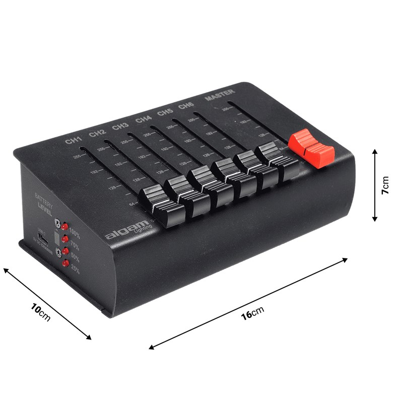 Contrôleur DMX 6 canaux - sans fil - batterie 10h
