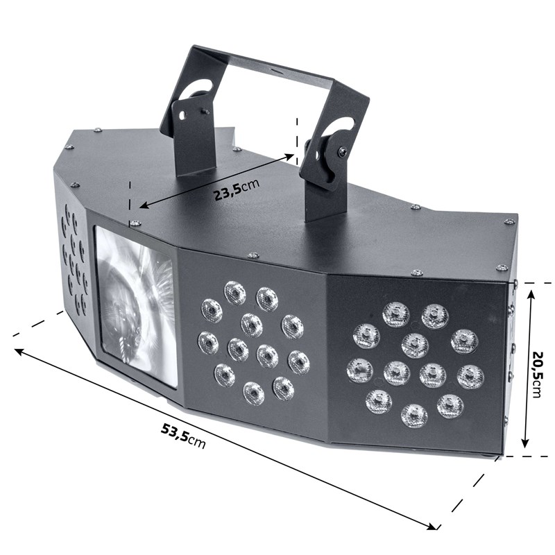 Effet LED 3-en-1 avec DMX - Wash, Moonflower & Strobe lumière