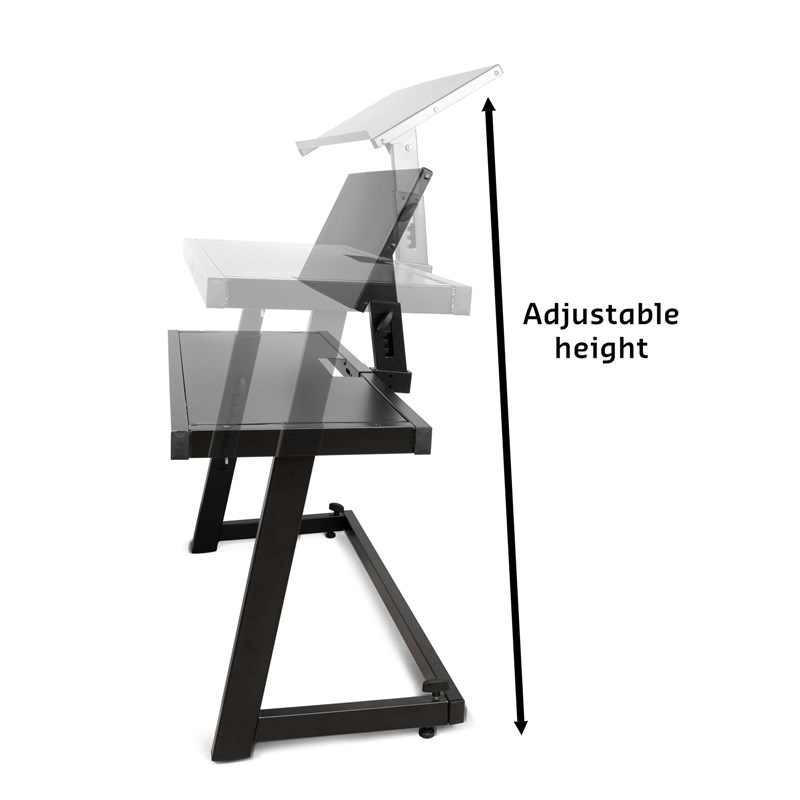 Support DJ mobile en acier - Hauteur réglable - Sac inclus