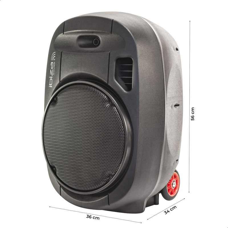 Enceinte Portable Autonome avec Micros Sans Fil - Ibiza Sound PORT12UHF-MKII-TWS trolley