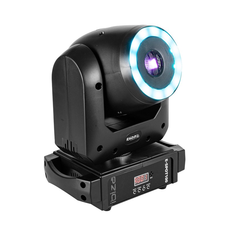 Lyre spot 100W avec anneau LED RVB - Lumières