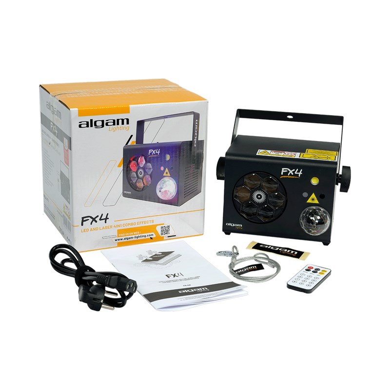 Projecteur Combo LED 4-en-1 -  Laser 9x3W