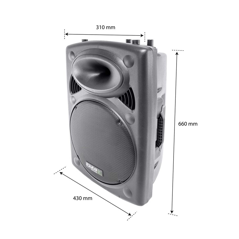 Enceinte sono active Ibiza Sound SLK15A-TWS de 800W avec lecteur USB Puissante